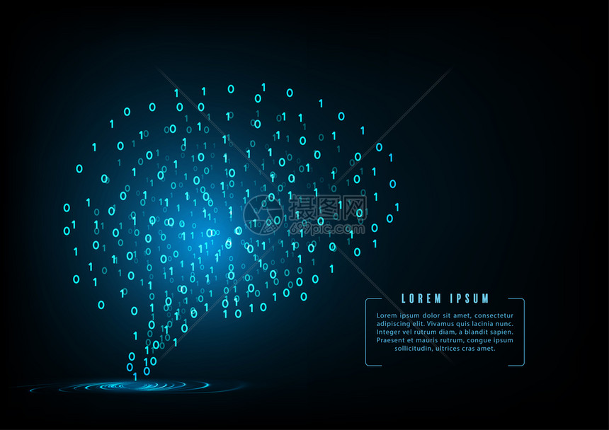 联系人造智能脑动画大数据流分析深学习现代技术概念远视网络技术创新心学计算机智慧器信息图片
