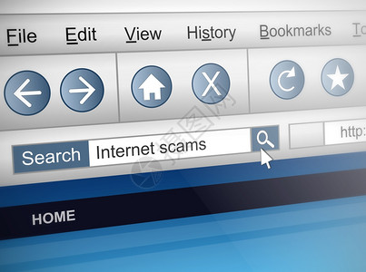 黑客攻击说明用网络诈骗搜索概念描绘电脑屏幕镜头的图示Internet危险的伪造图片