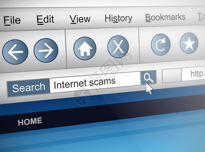 黑客攻击说明用网络诈骗搜索概念描绘电脑屏幕镜头的图示Internet危险的伪造图片
