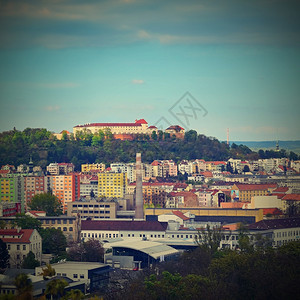 捷克欧洲最顶端城市的布诺捷克欧洲之顶有纪念碑和屋顶美丽的古老城堡Spilberk一般的斯皮尔伯克墙壁图片