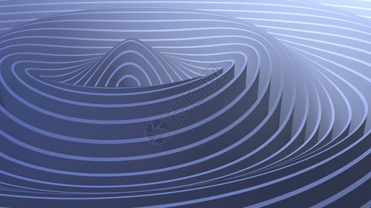 线条电脑抽象波的3D渲染波动空间中的涟漪具有最大振幅震中的环波动明亮充满活力抽象背景紫色图片
