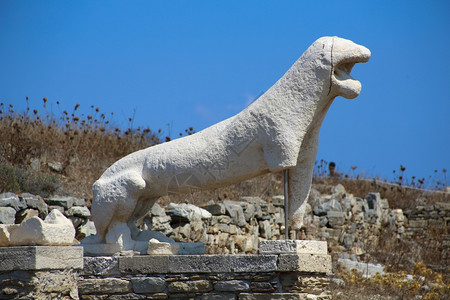 阿波罗古董毁了Delos岛是希腊重要考古遗址之一位于希腊图片