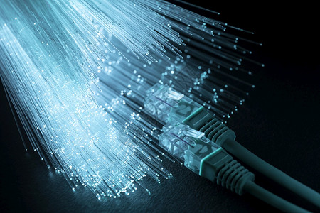 带以太网电缆的蓝色光纤分辨率和高质量美丽照片蓝色光纤带以太网电缆高质量美丽照片概念玻璃光子数字的背景图片