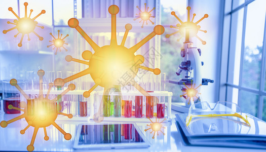 科学用于分析抗逆转录疫苗背景的医学或化实验室无人概念没有人的实验室概念微或者图片