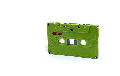 复古的旧录音播放器磁带白色背景的旧录音带盒Name白色的声音图片