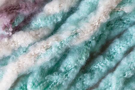 针织品冬天装饰围巾大型软糊面彩色美里诺羊毛背景秋和冬平底闭合的柔软薄线条或帆船是斯堪的纳维亚最起码风格图片