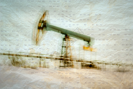 纸油泵插车在田上的工作气危机概念的发生石油和煤气危机包括商业抽象的图片