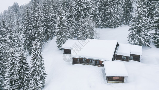 冬季雪山森林风光图片