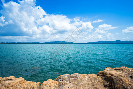 全景在泰国昌塔胡里海滨的景美丽夏天旅游图片