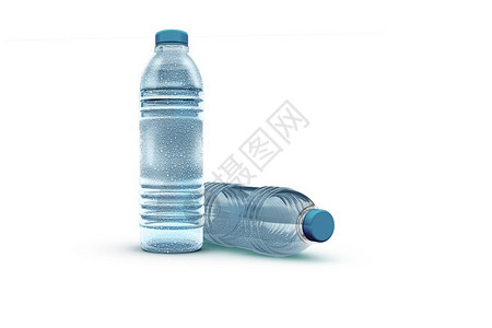 小样3种清水用在白色背景上隔离的宠物水瓶将剪接并换成你的瓶子体液自然图片
