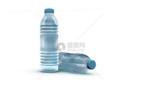 小样3种清水用在白色背景上隔离的宠物水瓶将剪接并换成你的瓶子体液自然图片