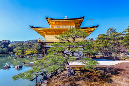 日本秋天山里的寺庙图片