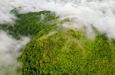 天线白色的空中景美丽清晨风景般的云海和雾在高山上漂浮仙境图片