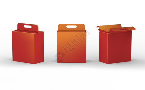 玩具裹盒子红纸板箱包装有把手剪切路径包括各种产品装的件准备供设计xA使用图片
