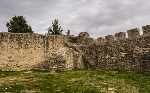 筑城古老的历史希腊旧拜占庭堡垒墙图片