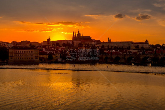 水日出布拉格落时的图片全景捷克巴洛式图片