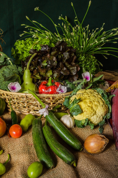 蔬菜草和水果作为烹饪的原料卷心菜吃自然图片