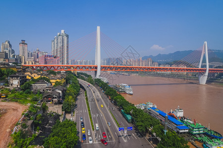 重庆长江特大城市重庆河江亚洲人空气背景