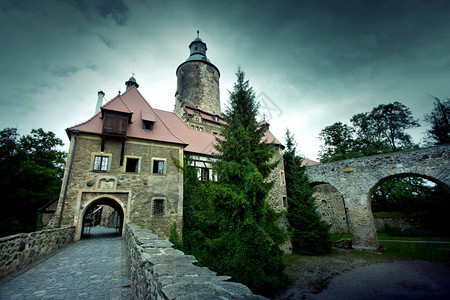 波兰的Czocha城堡巡回演出吸引力传统的图片