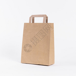 包装棕色的面纸手提袋购物白色背景分辨率和高品质精美照片纸手提袋购物白色背景高品质和分辨率精美照片概念图片