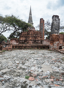历史公园古老的大型塔废墟泰国Ayutthaya艺术著名的宝塔图片