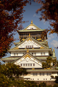老的秋天在日本最受欢迎的旅游目地之一千山城堡著名的图片