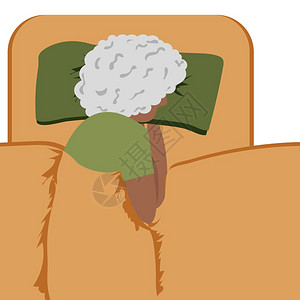 老年美籍妇女睡觉矢量说明女住宅健康图片