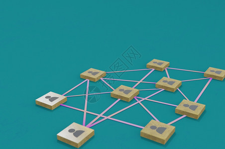 团队合作木制立方体上的人类图标力资源和管理概念团队精神建设强力领导与同事合作和组织联系的紧密领导者以及公司的人们图片