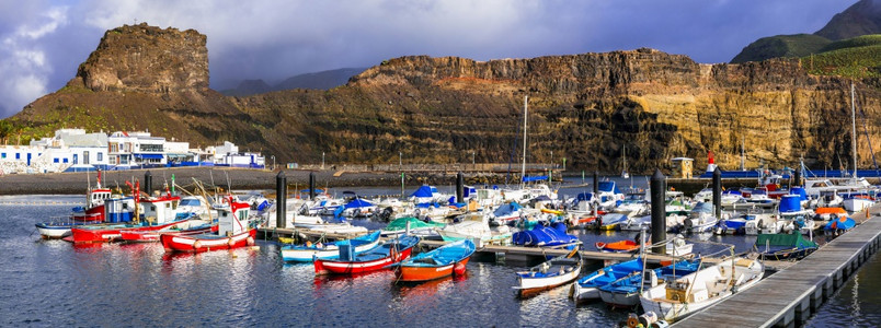 风景火山大加那利岛港的Nieves港景色天空图片