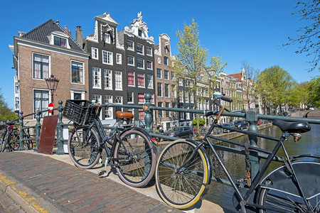 传统欧洲的首都荷兰阿姆斯特丹运河沿线的中世纪住房97图片