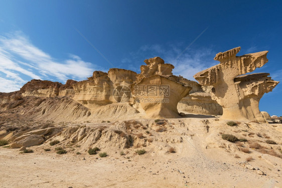 西班牙穆尔亚州Bolnuevo自然形成物的侵蚀岩层沙漠景观土地多岩石的户外图片