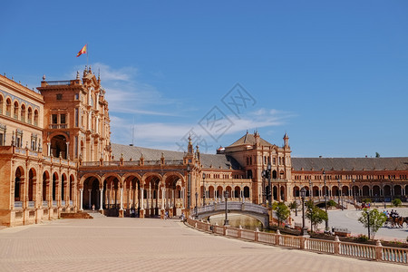 优质的复古建筑学西班牙埃斯帕那塞维利亚广场著名古代地标的景观图图片