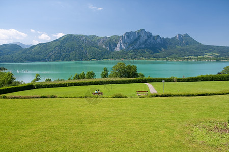 奥地利高山湖蒙德西的风景户外农村阿尔卑斯山图片