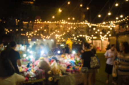 派对晚上用于产品背景的夜市漫步街模糊亚洲图片