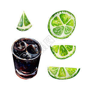 喝朗姆酒和可乐古巴自由汽水鸡尾酒配有冰立方块和柠檬汁酒精饮料朗姆和可乐古巴自由手卡利莫乔图片