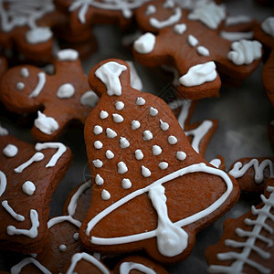 甜的圣诞糖果漂亮的手工装饰传统捷克圣诞姜饼和糖霜快乐的新图片