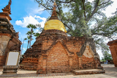 建筑学缅甸曼德勒附近InwaAva老旧寺庙的缅甸东南亚旅行概念老的洲人图片