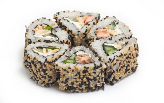 各种寿司和生鱼片小吃美食健康图片