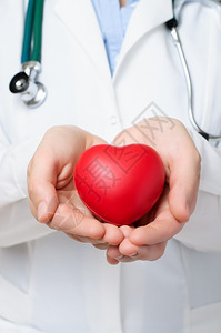 女医生用双手保护红心的女医生脏病学人类舍纳塔根图片