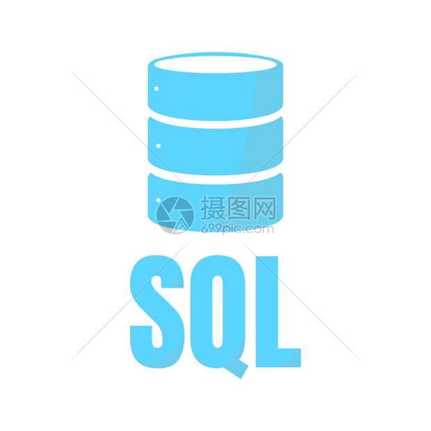网站检查SQL数据库图标志设计UI或UX应用程序SQL应用程序带有阴影的蓝色铭文托管图片