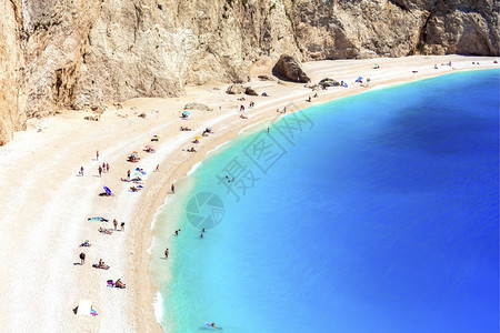 异国情调希腊最好的海滩美丽的PortoKatsiki在爱奥尼亚群岛莱夫卡达有绿水自然蓝色的图片