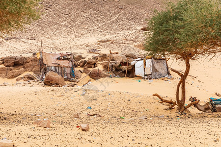 水摩洛哥非洲人埃及沙漠中典型的Bedouinrsquos帐篷埃及非洲沙漠中典型的图片