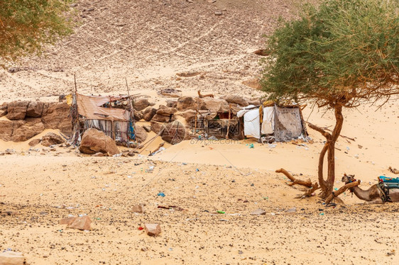 水摩洛哥非洲人埃及沙漠中典型的Bedouinrsquos帐篷埃及非洲沙漠中典型的图片