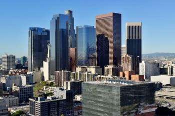 塔美丽在阳光明媚的一天洛杉矶市中心城风景地标图片