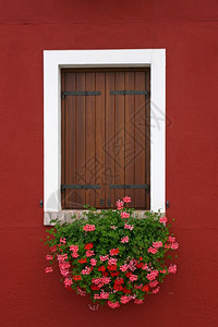 正面建筑学位于意大利威尼斯的布拉诺有色房屋之一窗户外部图片