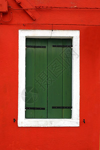 意大利语建筑学如画位于意大利威尼斯的布拉诺有色房屋之一窗户图片