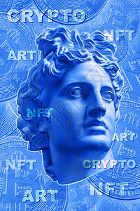 比特币金融钱包NFT不可替代币加密艺术概念销售独特收藏品角色区块链资产和数字艺术品的技加密货币和电子商务艺术品市场的未来NF图片