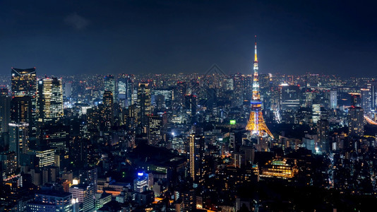 建造日本东京夜市风景都会地标图片