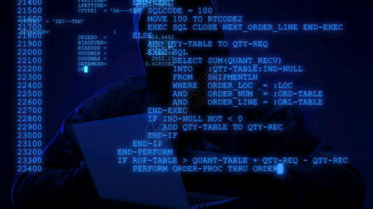 监视器安全3d插图计算机屏幕终端运行中的黑客代码图片