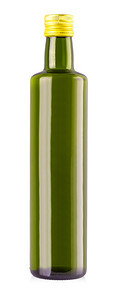 垂直的目白色剪切路径上的橄榄油瓶特级初榨图片